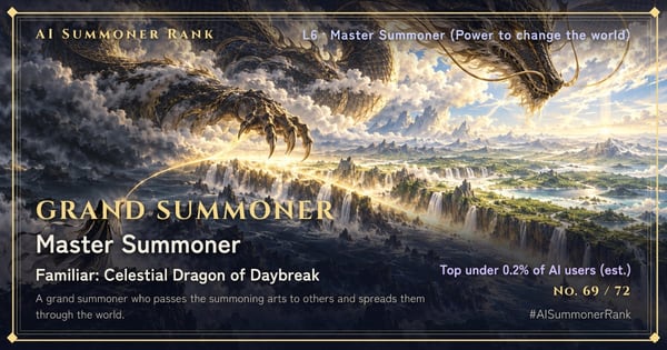Grand Summoner card No.69 "Celestial Dragon of Daybreak"